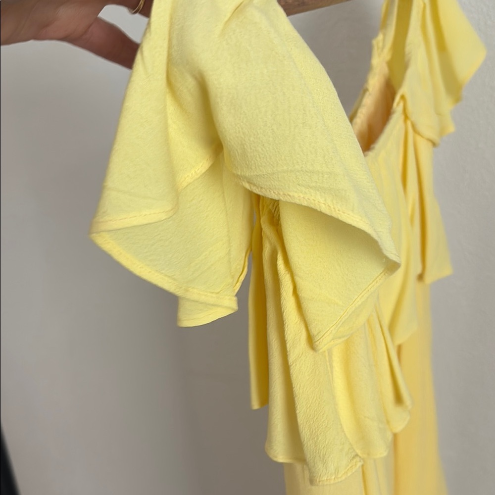 Privacy Please Yellow Ruffled Off-Shoulder Mini Dress - Picture 6 of 12